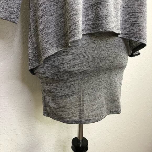 WHBM gray silver metallic v neck layered tunic top size Extra Small XS - Picture 4 of 16